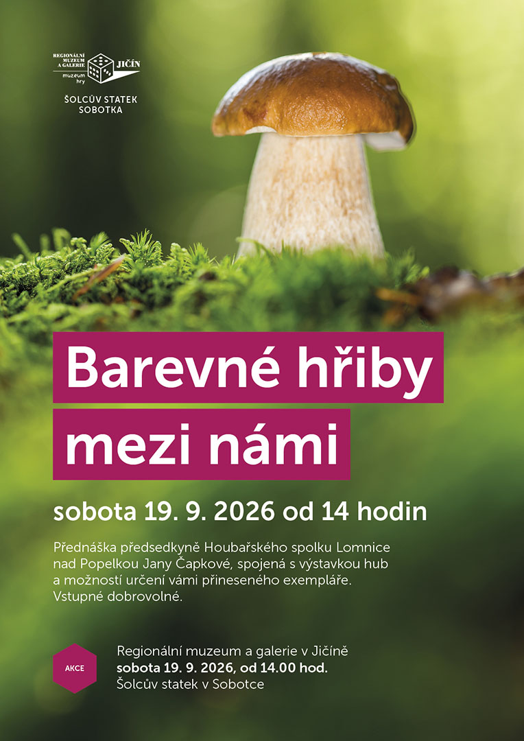 Barevné hřiby mezi námi - přednáška 19. 9. 2026 od 14 hodin